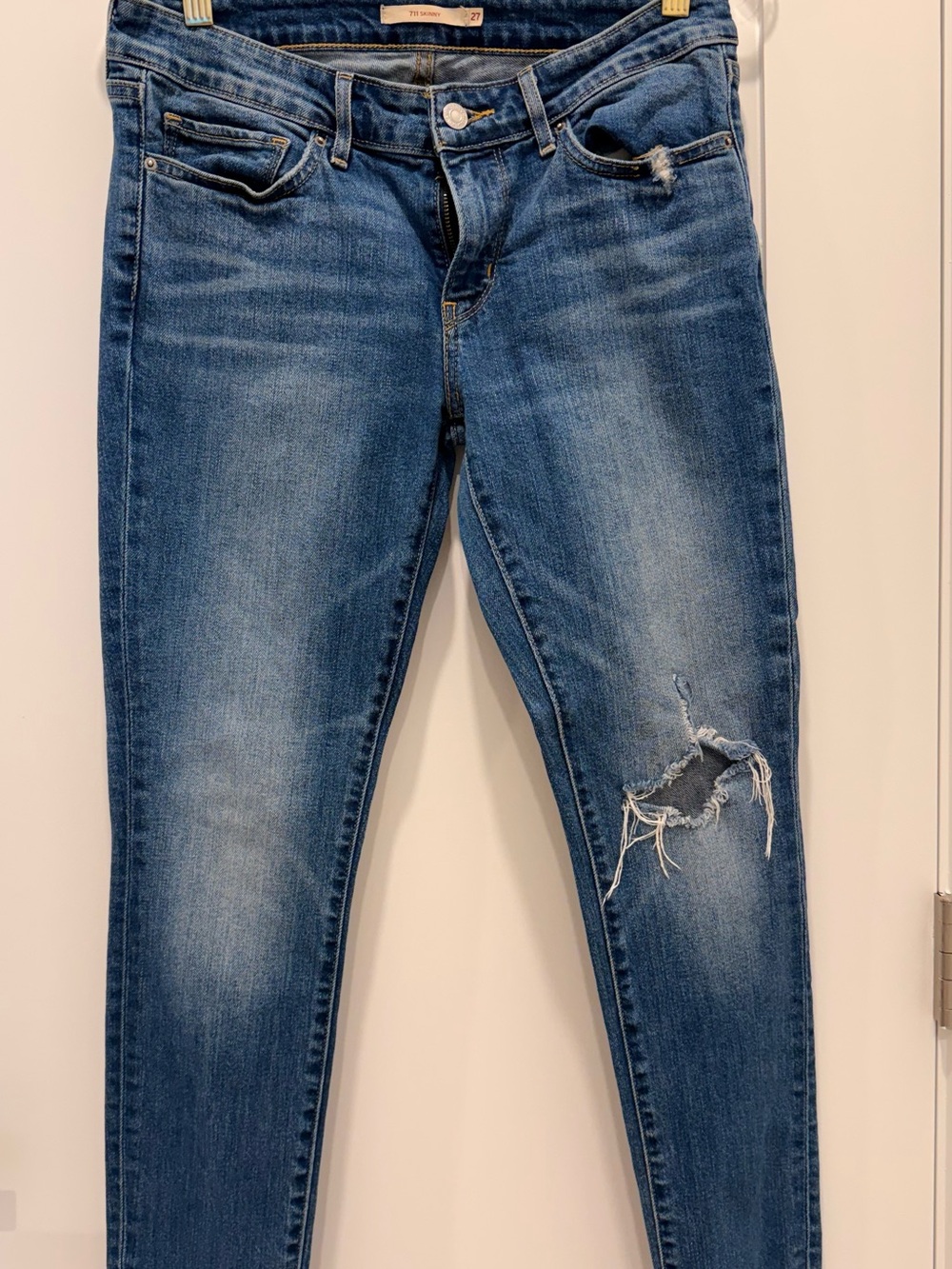 Levi's Blue Distressed Skinny Jeans